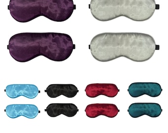 Sleep Mask 2 Pack Soft Satin Silk Eye Masks for Men Women Eye Blindfold for Travel Sleeping Light Blocking Mask with adjustable strap