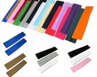 5cm Wide Headbands 2 Pack Plain Stretchy Kylie Head Band Bandeau Unisex Headbands for Women & men Soft Hair Band Gym Exercise Yoga Headband
