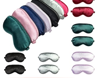 Sleep Mask 2 Pack Soft Satin Silk Eye Mask for Men Women Eye Blindfold for Travel Light Blocking Night Sleep Mask Comfy Blackout Sleeping