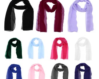 Ladies Chiffon Scarves Women Plain Neck Wrap Scarf Large Headscarf Girls Headwrap Sheer Wrap women's scarves & wraps 180x70 cm