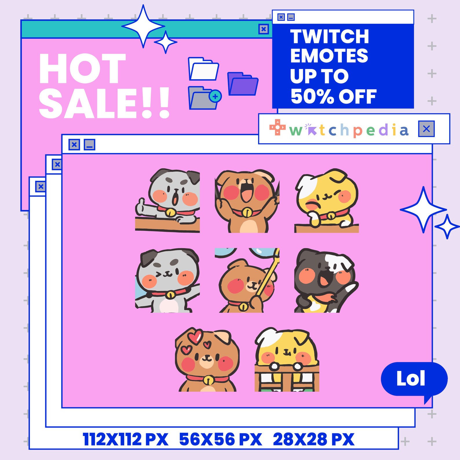 Puppy Dog Twitch Sub Badges Emotes Panels Pack Animal Good Etsy