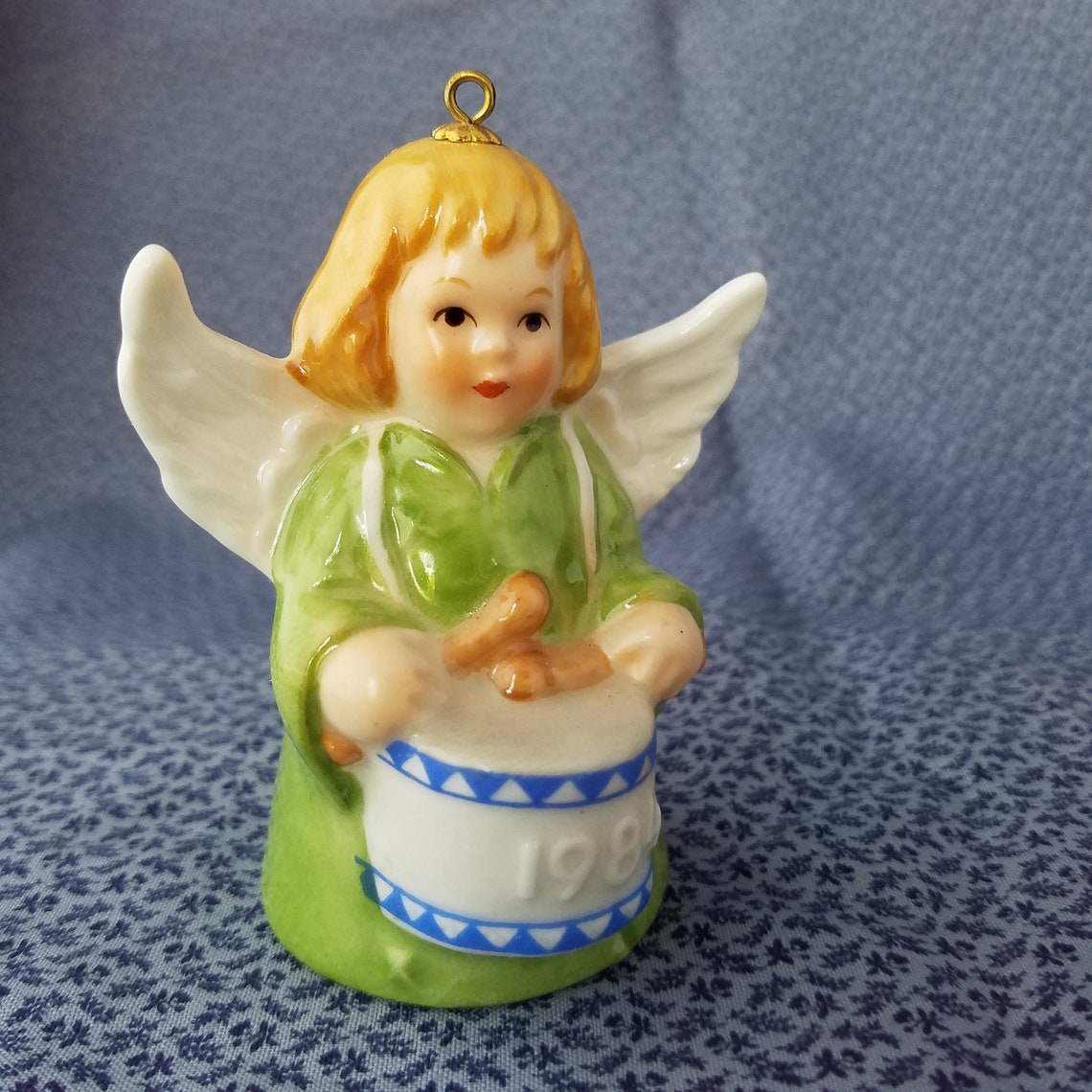 Vintage Goebel Porcelain Angel with Drum Bell Christmas Etsy