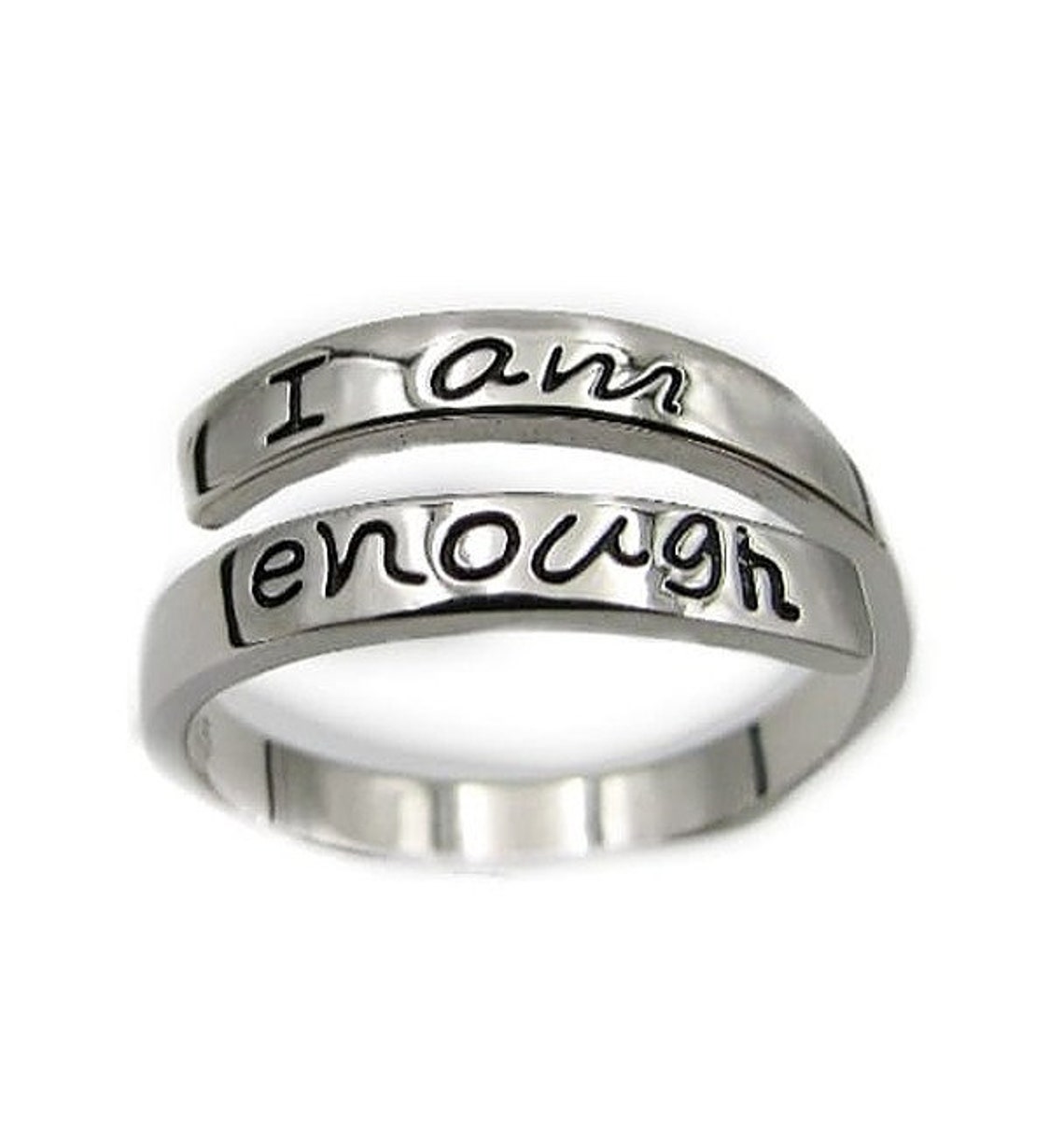 I am enough 925 Sterling Silver Motivational Ring Etsy