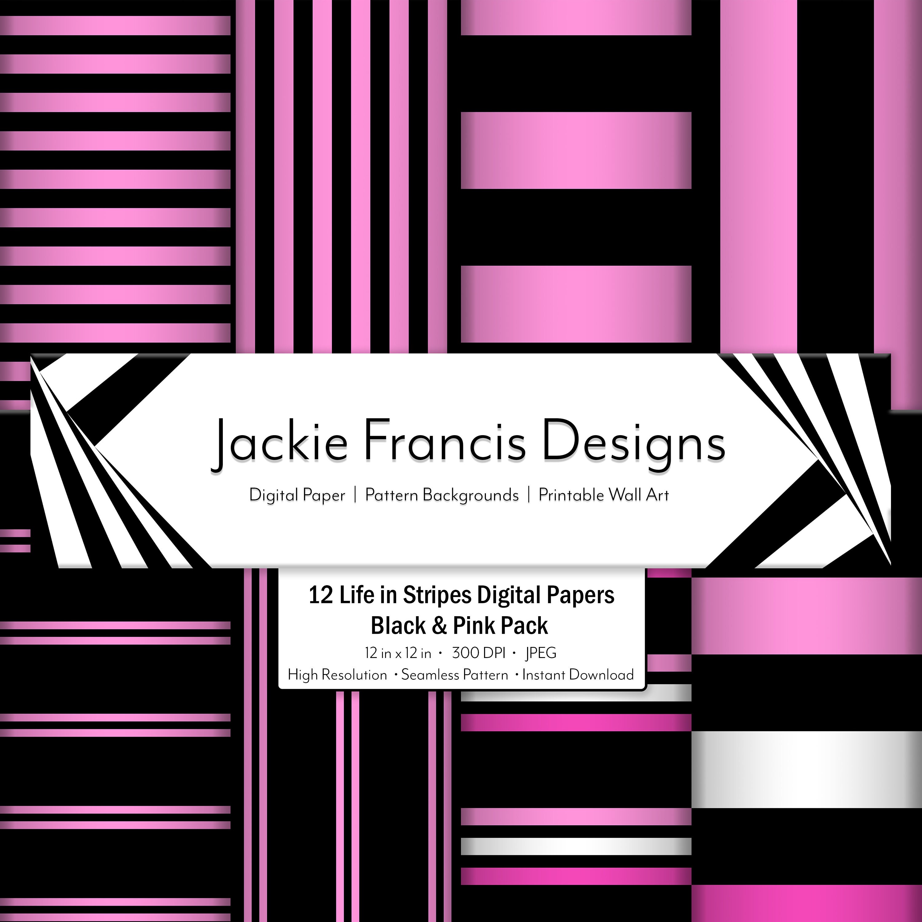Pink Black Stripes Etsy UK