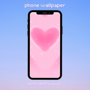 Cute phone wallpaper, iPhone wallpaper, phone background, kawaii, hearts, pink