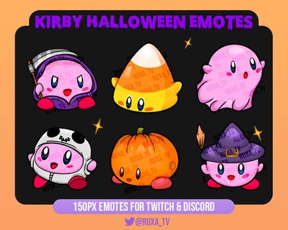 Kirby Halloween Emotes Voor Streamers / Twitch / Discord / - Etsy
