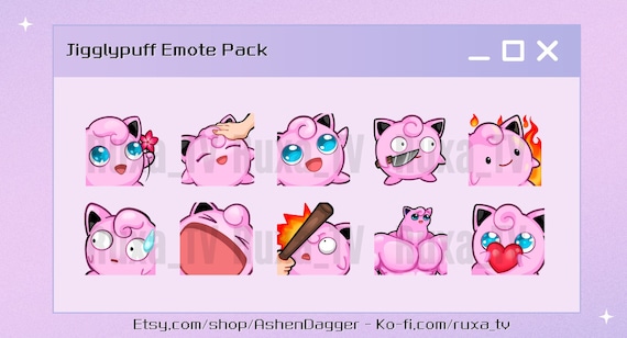 Jigglypuff Emotes voor Twitch Streamers, Discord, Youtube | Schattig, Kawaii | Direct downloaden
