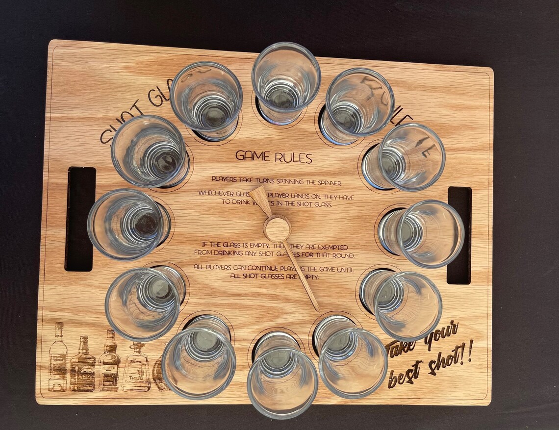 12 Glass Shot Glass Roulette Alcohol Board SVG Digital File Etsy