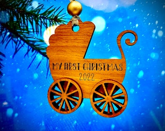 Baby's First Christmas 2022 Christmas Ornament Svg | Digital Holiday Ornament | Glowforge Tested | Digital File | First Christmas