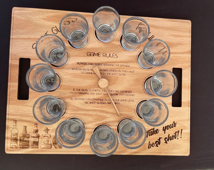 12 Glass Shot Glass Roulette Alcohol Board SVG Digital File of Shot