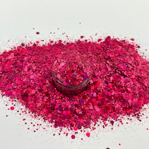 Magenta Glitter, Chunky Holographic Glitter, Nail Glitter, Cosmetic, Resin Art