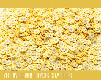 Yellow Flower polymer clay pieces, Sunflower Clay, Resin crafts