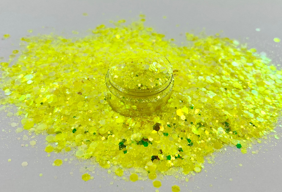 Yellow Glitter R Neon Yellow Glitter, Chunky Holographic Glitter, Nail Glitter, Cosmetic ...