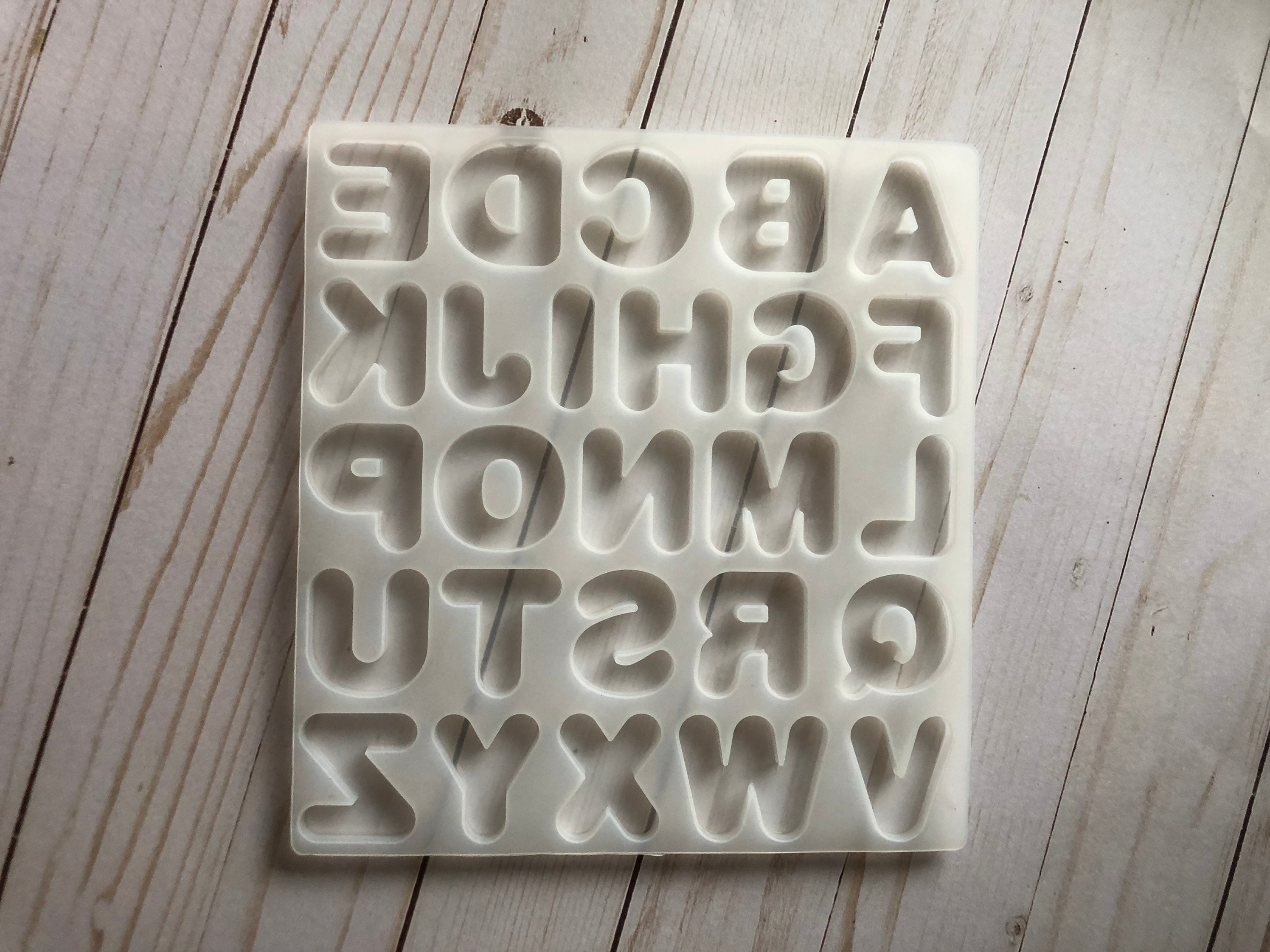 Midsize Alphabet 26 Letter Keychain Molds Standard A-Z Silicone