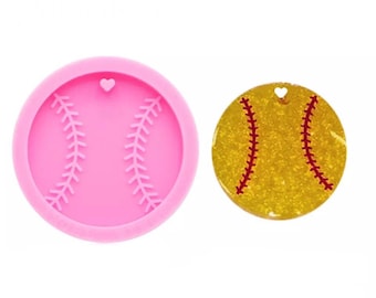 Baseball Keychain Mold, silicone mold, resin mold, sports keychain mold