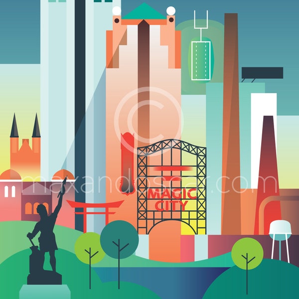 Birmingham Alabama Prints Etsy