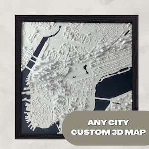 Custom 3D Printed City Wall Art