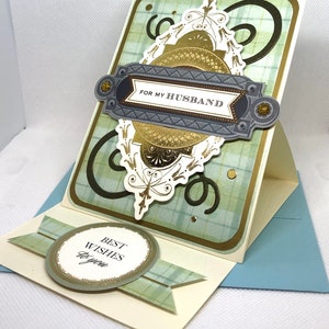 Male Handmade Birthday Card- For my Husband - Easel Card - Birthday Card - Handmade Card - Card for Him - Masculine Card