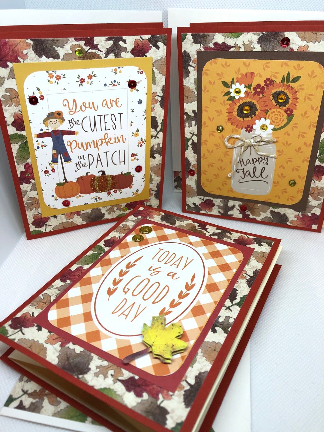Handmade Fall Greeting Card – Double Z Gatefold, Autumn Wishes - Etsy