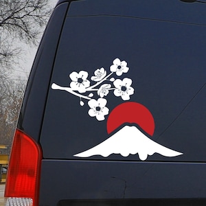 Mt. Fuji Decal, Sakura Decal, Cherry Blossom Decal, Japan Decal, JDM Decal, Car Decal, Laptop Decal