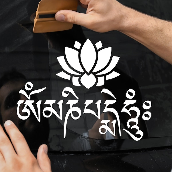 Om Mani Padme Hum Lotus Decal: Enhance Your Spiritual Space