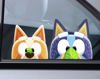 Dog Family Sticker, Walking Leaf bug Peekers Decal, Dog Car Sticker, Weekend Decals, Car Sticker, Water Bottle Sticker, Kid's Sticker