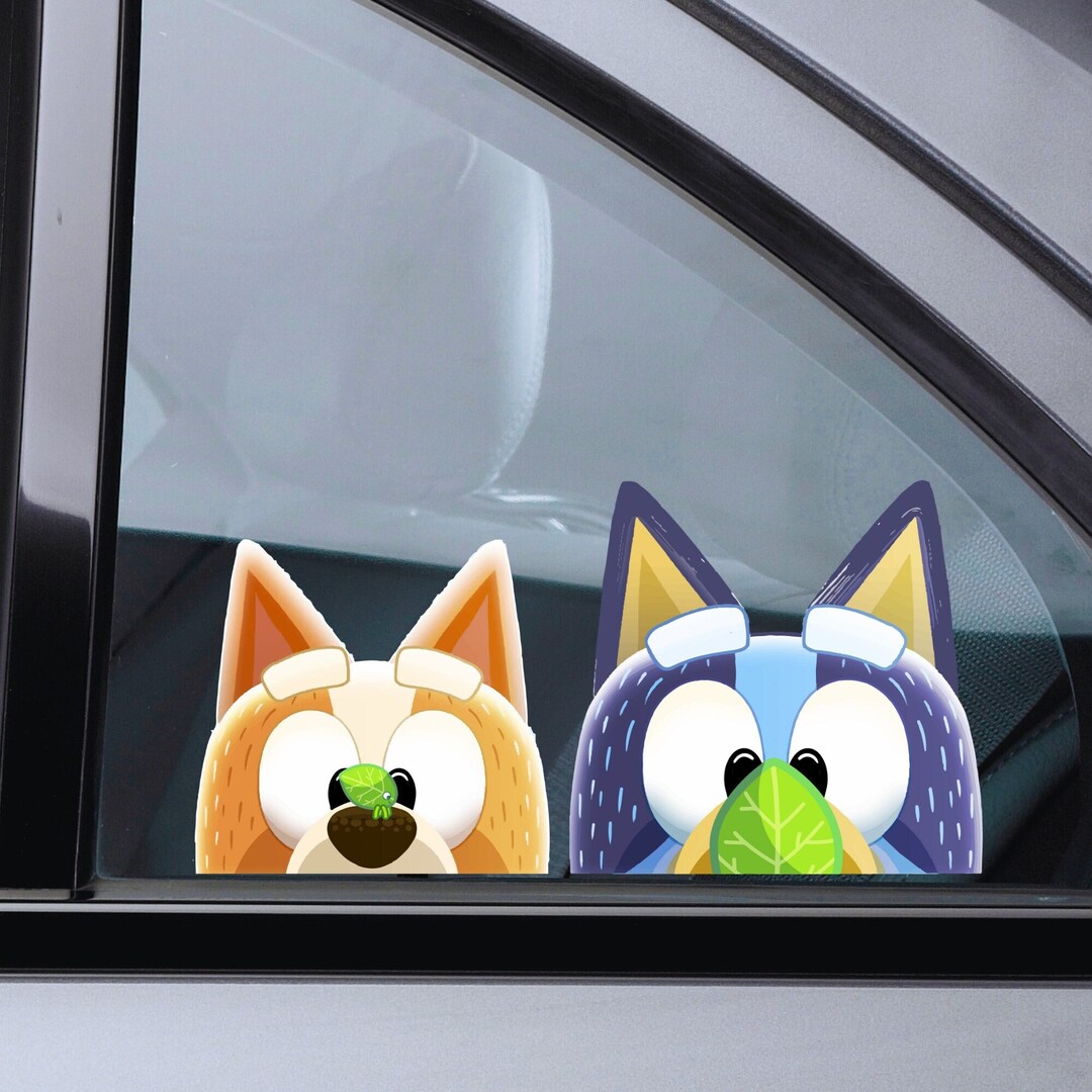 Dog Family Sticker, Walking Leaf Bug Peekers Decal, Dog Car Sticker