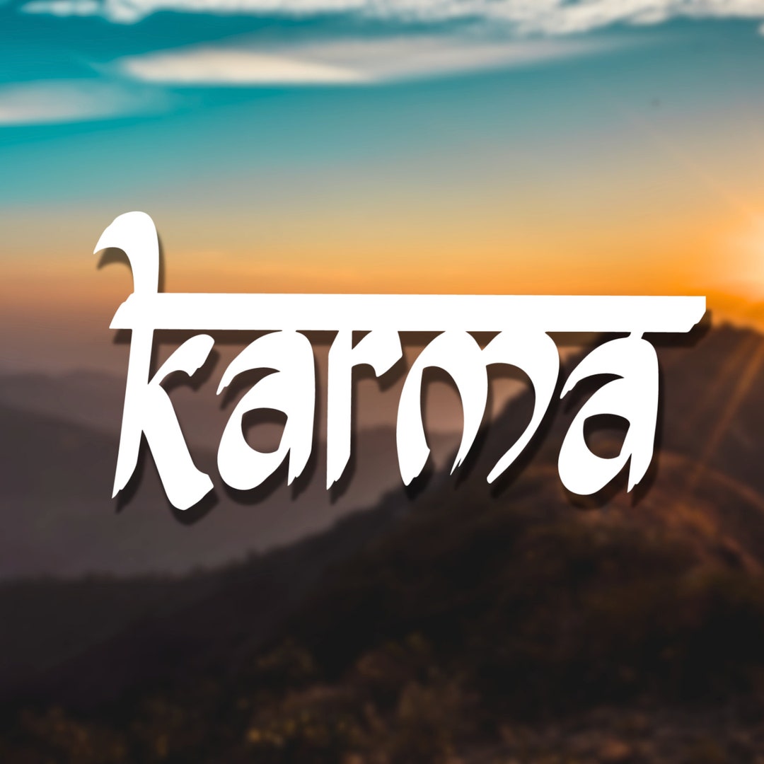 Karma Decal Karma Sanskrit Vinyl Decal Karma Calligraphy - Etsy