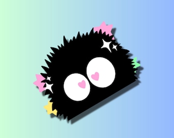 Soot Sprites Peeker Decal, Dust Sprites Sticker, Anime Decal, Car Decal