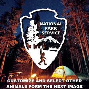 National Park Service Decal, Personalized National Park Vinyl, Customize United states National Park Service Sticker, Car Decal