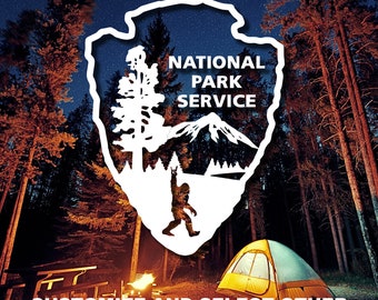 National Park Service Decal, Personalized National Park Vinyl, Customize United states National Park Service Sticker, Car Decal