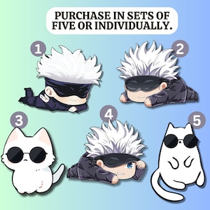 Gojo Sticker, Gojo Peeker Decal, Kawaii  Ninja Cat Decal, Anime Sticker, Car Decal, Laptop Sticker