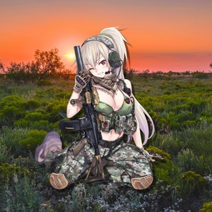 Anime Military Girl - Etsy Anime Military Girl - Etsy