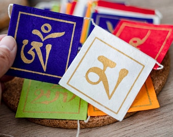 Om Mani Padme Flags/  Lokta Paper Prayer Flag