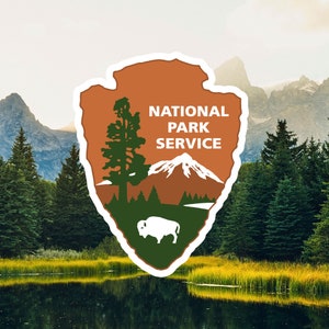 National Park Service Sticker, Personalized National Park Vinyl, Customize United states National Park Service Sticker, Water Bottle Sticker