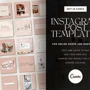 Neutral Instagram Post Templates Canva | Online Shop | Canva Template | Instagram Canva Template | Canva | Social Media Template | Instagram