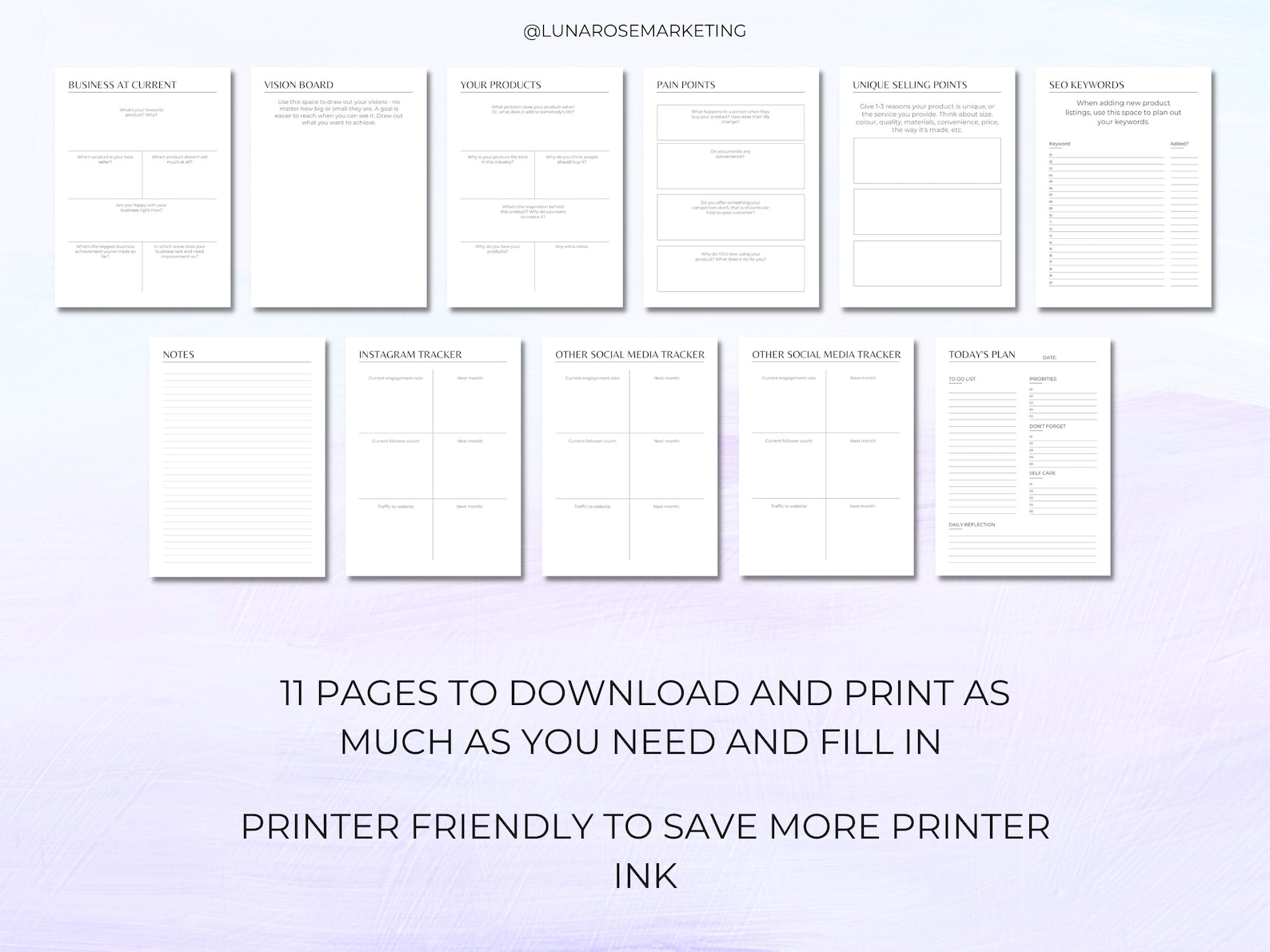 Etsy Shop Printable Planner A4 PDF File | SEO Planner | Business ...