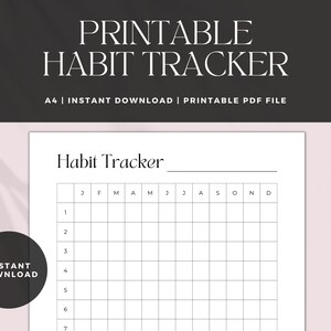 Printable Monthly Habit Tracker - Printable Planner - Monthly Planner - Daily Tracker - Life Planner - Instant Download - Goal Planner - A4