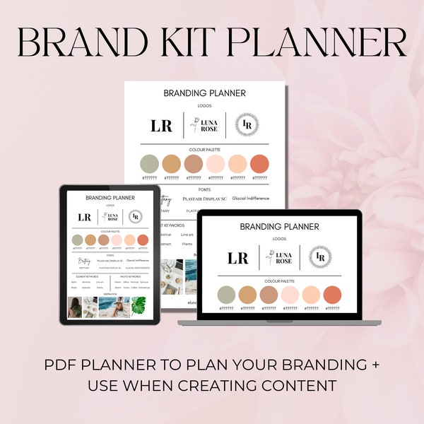 Branding Board Kit Planner Instant Download Plan Typografie Personal Branding Afbeeldingen Logo's Kleurenpalet Nieuwe Business Rebranding Content