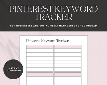 Pinterest Keyword Research Planner | Printable Keyword Tracker | Social Media Manager | Virtual Assistant | Pinterest Planner | Printable