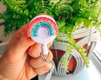 Cute Colourful Rainbow Mini Badge Reel Clip Children’s Nurse Student Nurse Healthcare Badge Reel Clip Badge Holder Adult Nurse