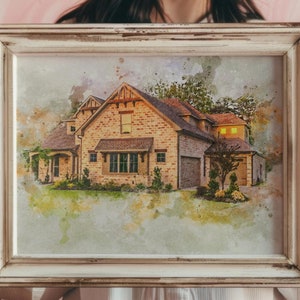 Moving Away Gift, Personalized Housewarming Gift, Watercolor House Portrait Painting from Photo, Realtor Closing Gift, Meaningful Gift
