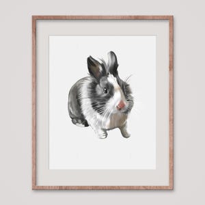 Mini ritratto di coniglio personalizzato ad acquerello, ritratto di coniglio da foto, dipinto di ritratto di coniglietto, dipinto di animali domestici, dipinto di animali domestici personalizzato, dipinto a mano
