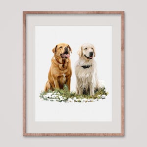Personalized Watercolor Dog Portrait from Photo, Dog Portrait, Loss of Dog Cat Pet Gift Memorial, Painting from Photo, Custom Dog Portrait