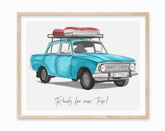Hand Drawn Car Portrait from Photo, Custom Car Portrait, Car Lover Gift, New Car Gift, Minimal Watercolor Car Painting, Custom Car Wall Art