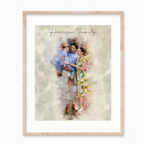 Family Portrait from Photo Personalized, Family Gift, Gift for Husband or Wife, Family Painting, Custom Portrait, Family Print, Personalized