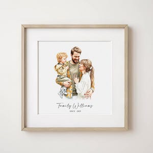 Custom Family Portrait From Photo, Hand-painted Painting, Family Print ...