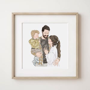 Custom Family Portrait Painting, Minimal Family Painting, Custom Family Drawing, Family Portrait Gift, Family Print, Personalized Portrait