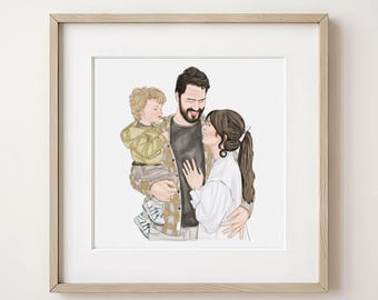 Custom Family Portrait Painting, Minimal Family Painting, Custom Family Drawing, Family Portrait Gift, Family Print, Personalized Portrait