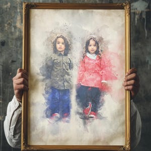 Watercolor Portrait Painting from Photo, Best Friends Portrait, Best Friend Birthday Gift, Friendship Gift, Friendship Print, Personalized